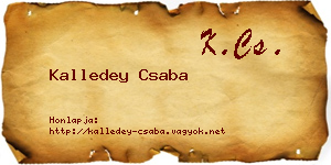 Kalledey Csaba névjegykártya