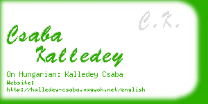 csaba kalledey business card